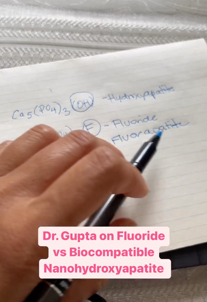 🦷💕Tooth Talk: Dr. Gupta shares about the differences between Fluoride and Biocompatible Nanohydroxyapatite 🦷.