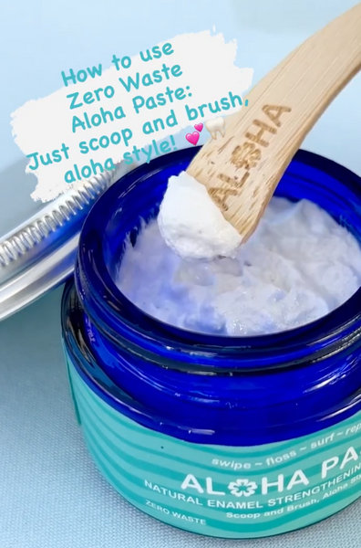 How to use  Zero Waste  Aloha Paste: Just scoop and brush, aloha style! 💕🦷