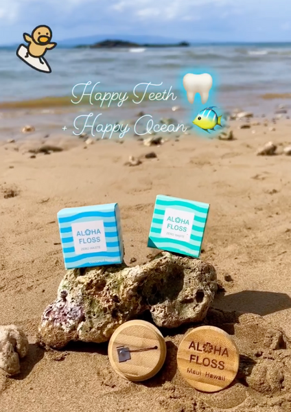 Did you know most floss is made of plastic that is likely to end up in our oceans? 🐠 🐬 🐳 Have you checked your floss to see if it’s plastic free and Zero Waste? Aloha Floss is Biodegradable, Plastic Free and Zero Waste. Happy Teeth + Happy Ocean 💗 🦷