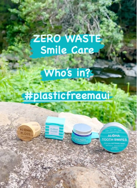 👩🏻‍⚕️ 🦷 🏄🏽‍♀️ 🐠 AlohaBrite products are the the first Zero Waste, Natural Smile Care products that are Dentist made on Maui and uses Biocompatible Nanohydroxyapatite and natural ingredients to strengthen and keep teeth white.