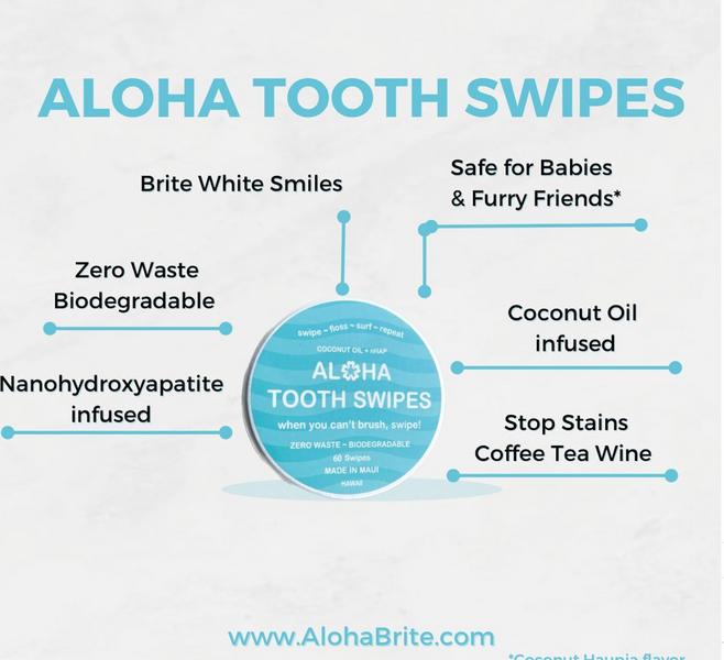 ✈️ Aloha Tooth Swipes shine your smile on the go, keeping your teeth white 24/7.