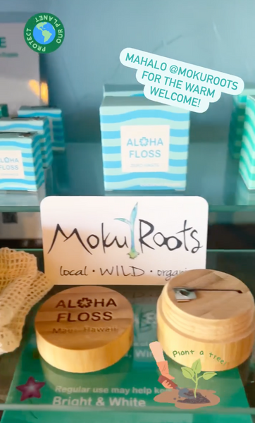 💕 Mahalo @mokuroots for AlohaBrite’s warm welcome! We love your passion for being Zero Waste and plant based with locally sourced products. 🌱 🌳. We are so excited that you can now find our Aloha Paste and Aloha Floss @mokuroots 🦷 💕