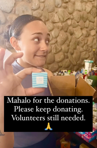 August 11, 2023 From Dr. Gupta: There is so much pain on Maui right now, but it was a joy to see people in the shelters smile when they saw a cute little box of toothbrush and floss.