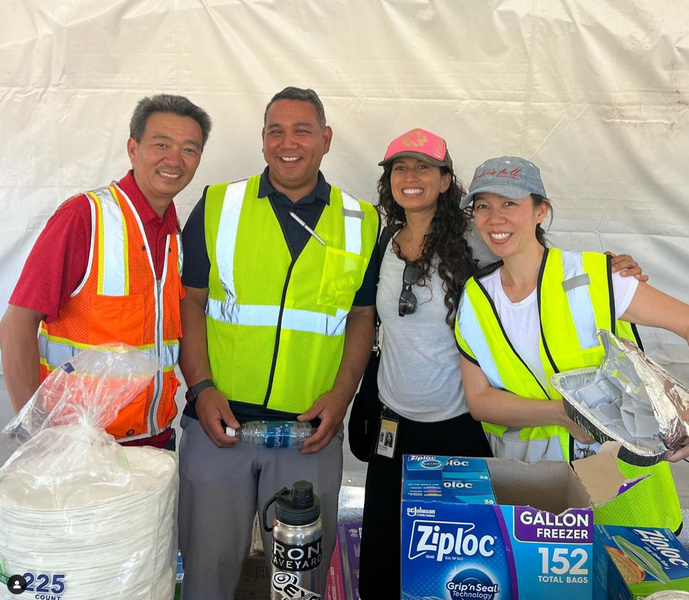 August 17, 2023 ~ 🙏 Distribution center now at Queen K Sears Center. Mahalo to @mahipono Jayson Watts and former Lieutenant governor Shan Tsutsui for organizing a wonderful center to help our ohana 🙏❤️‍🩹