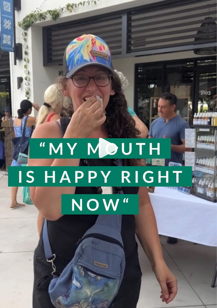 September 13, 2023 ~ This customer is trying out our 🦷MINTY ALOHA BRITE TOOTH SWIPES 🦷 and we love her reaction. It was so nice to meet you yesterday!