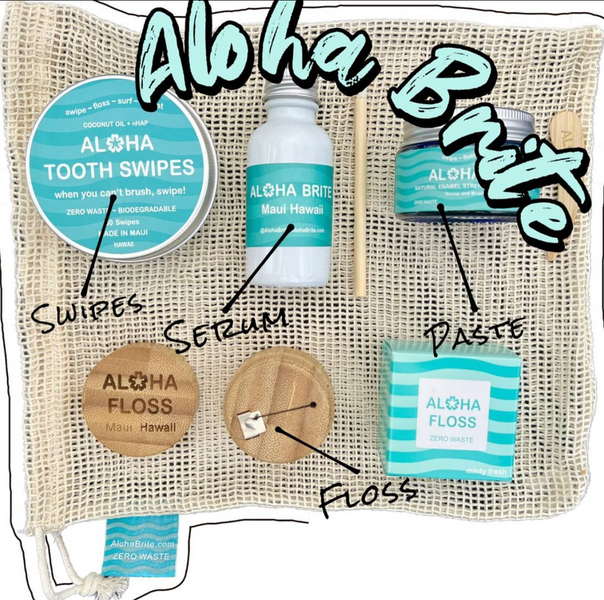 September 18, 2023 ~ The complete ALOHA BRITE set your mouth didn’t know it needed! What’s great about all of our products is that they are easy to carry in your purse, carry-on, gym + work bags !! !