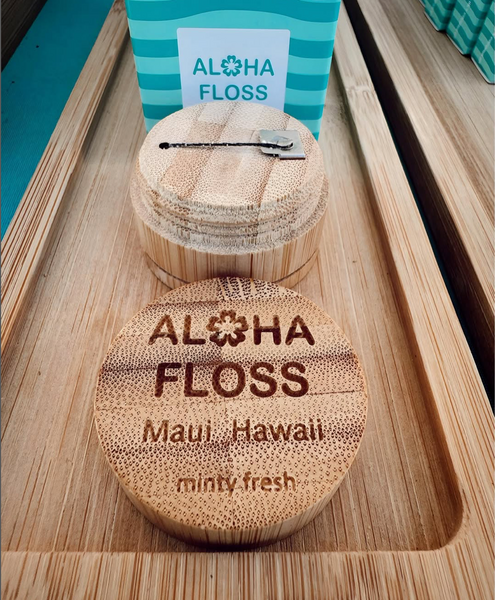 November 11, 2023 ~ Aloha Floss with Bamboo Case 🦷〰️  ♡ World's first hydroxyapatite infused, biodegradable floss  ♡ Biodegradable silk floss ♡ Coconut oil infused ♡ Vegan wax  ♡ 30m of flossing fun ♡ Zero Waste