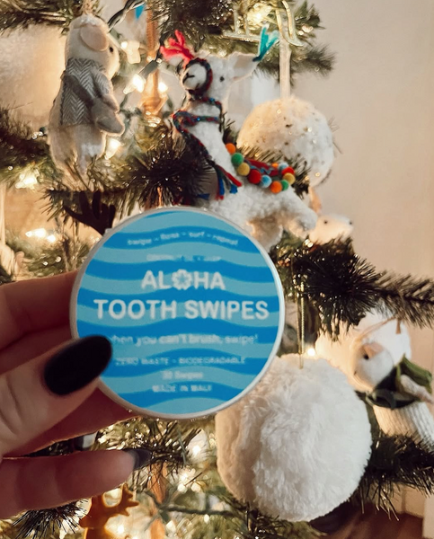 December 12, 2023 ~ 🌲✨ STOCKING STUFFER IDEA NUMBER 1️⃣ ✨🌲  🎅🏽 Our aloha tooth swipes.  - perfect for holiday travel, after those holiday meals and snacks, holiday wine!   Check back tomorrow for our number 2️⃣ recommendation !