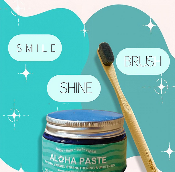 October 1, 2023 ~ 1. Brush 🪥 2. Shine ✨ 3. Smile 😀   Three morning + night time reminders for an ALOHA BRITE smile!  🥥 The infusion of Coconut Oil and Nanohydroxyapatite (nHAP<50nm) in our Paste is like a delightful daily vitamin for your teeth and gums.