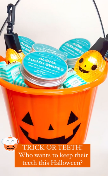 October 10, 2023 ~ 🎃 🦷 Trick or Teeth! Remember to SWIPE after all that Halloween Candy 🍭 🍬 so you can KEEP your teeth for life! Join us in the AlohaBrite no cavity club with Aloha Brite White smiles!! 🦷💕💕