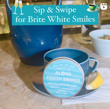 July 7, 2024 ~ 🍷 💃🏻 Sip and Swipe for Brite White Smiles! Love coffee? Tea? Love wine? And a Brite Smile? Just swipe with our nHAp and coconut oil infused swipe after every drink! 🍹 ☕️